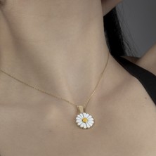 One Silver Gold 925 Ayar Gümüş Papatya Kolye