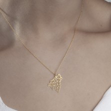 One Silver Gold 925 Ayar Gümüş Uluyan Kurt  Kolye