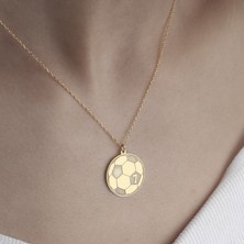 One Silver Gold 925 Ayar Gümüş Futbol Topu Plaka Kolye