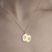 One Silver Gold 925 Ayar Gümüş Futbol Topu Plaka Kolye