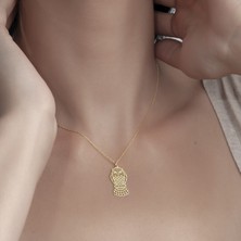 One Silver Gold 925 Ayar Gümüş Baykuş Figürlü Kolye