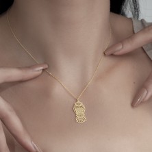 One Silver Gold 925 Ayar Gümüş Baykuş Figürlü Kolye