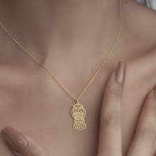 One Silver Gold 925 Ayar Gümüş Baykuş Figürlü Kolye