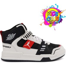 Cool King Uzun Çocuk Sneaker Spor Ayakkabı Siyah - Kırmızı