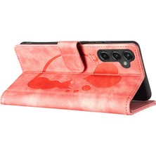 Seashell Digital Samsung Galaxy A55 5g Kılıf Kalp Kedi Katlanır Stand Pu Deri Telefon Kapağı-Pembe (Yurt Dışından)