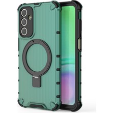 Seashell Digital Samsung Galaxy A15 4G/A15 5g Kılıf Manyetik Kickstand Şerit Tasarım Pc+Tpu Telefon Kapağı-Yeşil (Yurt Dışından)