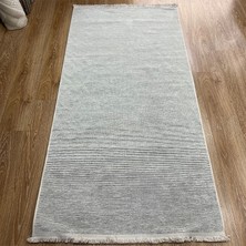 Beyaz Çizgisel Desenli Halı - Soft & Modern Salon Halısı - Hoom Rugs Retro 6203