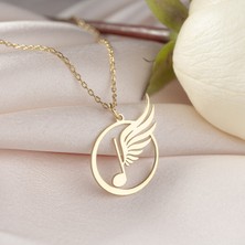 One Silver Gold 925 Ayar Gümüş Mikrofon Plaka Kolye