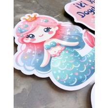 Hiras Dizayn 7parça Denizkızı Mermaid Iyiki Dogdun Büyük Pasta Kürdanı Pasta Süsü Cupcake Pasta Doğum Günü Süs