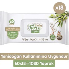 Baby Turco Doğadan Yenidoğan Islak Havlu Mendil 60x18 1080 Yaprak