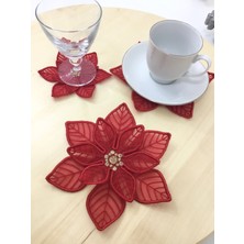 Cıgdemcalıskan Poinsettia Bardak Altlığı 6+6