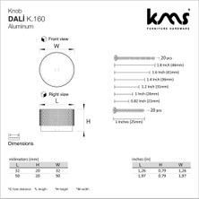 Kms Dali Alüminyum Düğme Kulp Dolap Çekmece Ünite Komidin Kulbu 32MM Krom