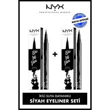 Nyx Professional Makeup 2'li Suya Dayanıklı Epic Ink Siyah Eyeliner Seti