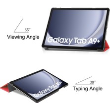 Shin-Wo Samsung Galaxy Tab A9+ Plus Folio Kılıf Çok Açılı Standlı Ince Hafif Koruyucu Kapak (Yurt Dışından)