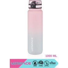 Uzspace Büyük Boy 1000ML Motivasyon Matarası Çift Renk Softtouch  Tritan Su Matarası