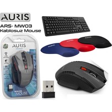 Auris Kablosuz Klavye + Mouse + Mouse Pad ( 3'lü ) Okul Set