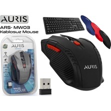 Auris Kablosuz Klavye + Mouse + Mouse Pad ( 3'lü ) Okul Set