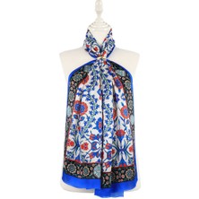 Bursa İpek Saks Selçuk Desen Dar Ipek Fular