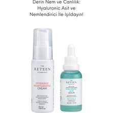 The RETEEN Cosmetics Nem Bombası Set Kırmızı Yosun Bariyer Koruyucu Nemlendirici Krem ve Yoğun Nem Hyaluronic Acid Serum