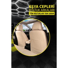 Garaj Marketim Zebra Bej-Siyah Üniversal Oto Koltuk Kılıfı - 5 Koltuk Tam Set