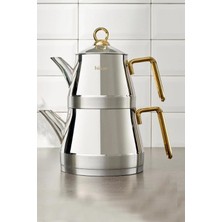 Hisar Orlando Titanyum Gold Çelik Çaydanlık Takımı