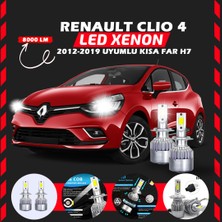 Renault Clio 4 2012-2019 Kısa Far Uyumlu Şimşek Etkili LED Xenon Performance Series H7