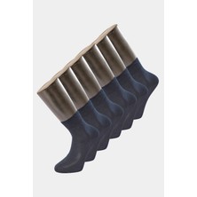 Türen 9102 Erkek Bamboo Düz Yarım Soket Çorap 6'lı Paket-Lacivert