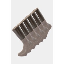 Türen 9102 Erkek Bamboo Düz Yarım Soket Çorap 6'lı Paket-Gri