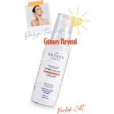 The RETEEN Cosmetics Güneş Bakım Seti Mavi Işık Filtreli Güneş Kremi Spf 50 ve Onarıcı Koruyucu Nemlendirici Cilt Kremi