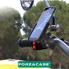 Forzacase Bisiklet Motosiklet Scooter Için Gidon Montajlı Metal Telefon Tutucu - FC687