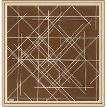 Bursa İpek Kahverengi Yankı Desen Twill Ipek Eşarp