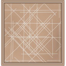 Bursa İpek Sütlü Kahve Yankı Desen Twill Ipek Eşarp