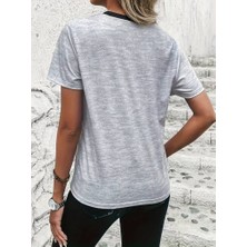 Amor İç Giyim Kadın Kısa Kollu Blok Desen Süprem T-Shirt