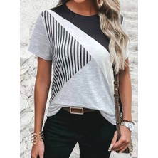 Amor İç Giyim Kadın Kısa Kollu Blok Desen Süprem T-Shirt
