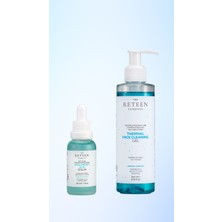 The RETEEN Cosmetics Ikili Set Avantajlı Fiyat Anti Aging Etki Provitamin B5 Yoğun Nemlendirici Hyaluronic Acid Cilt Serumu 30ML Yağlı ve Karma Ciltler Siyah Nokta Karşıtı Mineral Kompleks Termal Yüz Temizleme Jeli 200ML