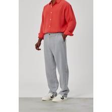 Nomarc Bol Kesim Gri Keten Pantolon