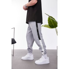 Nomarc 2 Renk Şeritli Çıtçıtlı Gri Eşofman