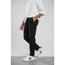 Nomarc Siyah Dar Paça Boyfriend Fit Gabardin Pantolon