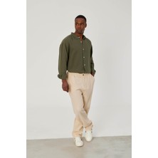 Nomarc Bol Kesim Krem Keten Pantolon