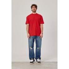 Kırmızı Oversize Basic Tshirt