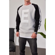 Nomarc E Harf Baskılı Gri Sweatshirt