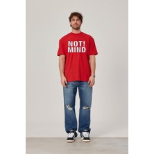 Not Mind Yazılı Kırmızı Tshirt