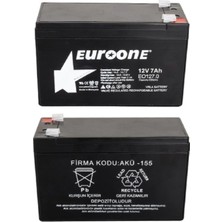 Euroone Ups Kesintisiz Güç Kaynağı Aküsü Ups Akü - Kuru Bakımsız Tip Akü 12VOLT 7AMPER 12V7AH- Hızlı Kargo -