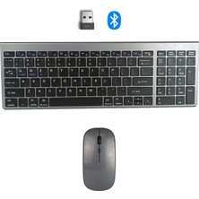 Apera MT51 Mac Uyumlu Kablosuz Multimedya Klavye Mouse Set Ingilizce Q 3 Kanal Bluetooth + USB Alıcılı