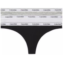 Calvin Klein Kadın Thong 3 Renkli Külot Set Pamuk Malzemeden Normal Bel ve Regular Kalıp