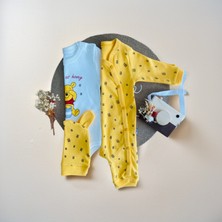 Coşay Bebe Winnie The Pooh Baskılı Badili Tulum ve Şapka 3'lü Bebek Takım