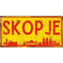 Hayg Equipment Üsküp Silüetli Dekoratif Alüminyum Tabela - Üsküp Manzaralı Duvar Dekoru Levha - 10cm X 20cm