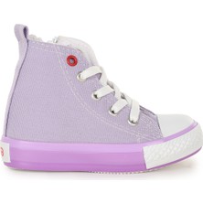 Kiko Kids Tinna Bağcıklı Kız Bebek Boğazlı Keten Spor Ayakkabı Lila