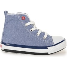 Kiko Kids Tinna Bağcıklı Erkek Çocuk Boğazlı Keten Spor Ayakkabı Kot Mavi