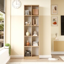 L'occi Concept Balcony Geniş Kitaplık 10 Raflı 180CM Sepet By1-S